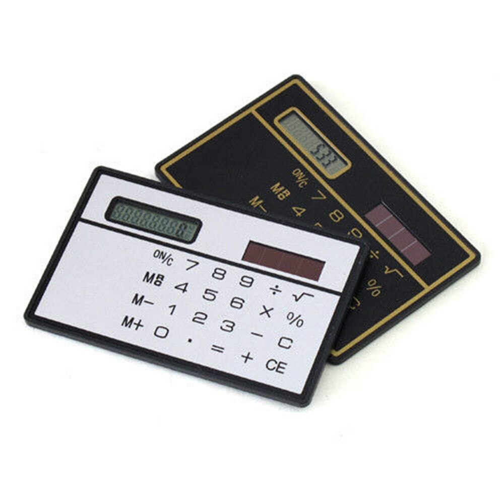 1 stk mini tynd kreditkort solenergi lomme grundlæggende 8- cifret regnemaskine enhed matematik undervisning studerende papirvarer: Default Title