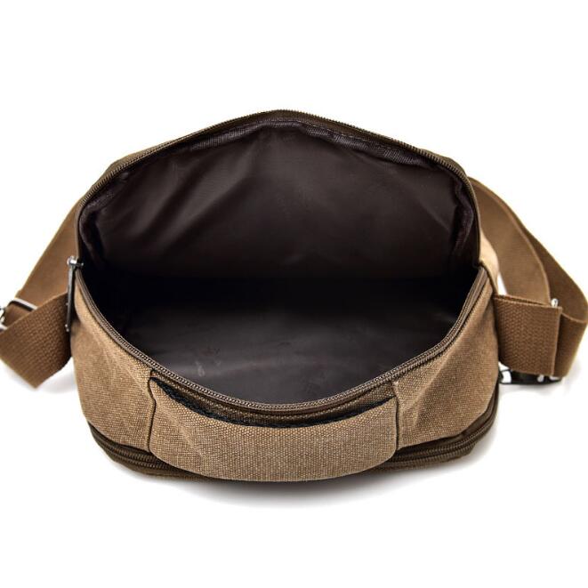 Koreansk herrväska multifunktionell bärbar vardagsväska i canvas retro axelväska