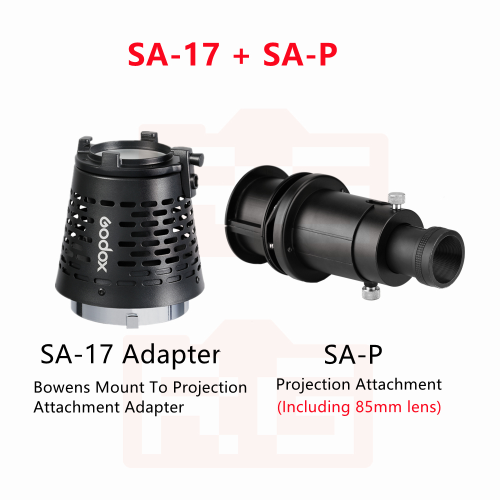 Godox S30/S60 Focusing LED Light Accessories Projection Lens Gobo SA-17 Bowens Mount LED Light To Projector Attachment Spotlight