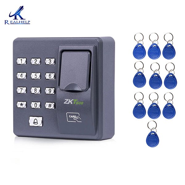 Fingerprint Access Control Standalone Single Door Controller Cheapest Standalone Keypad Finger +RFID Card X6 Door Entry: Machine and 10tag