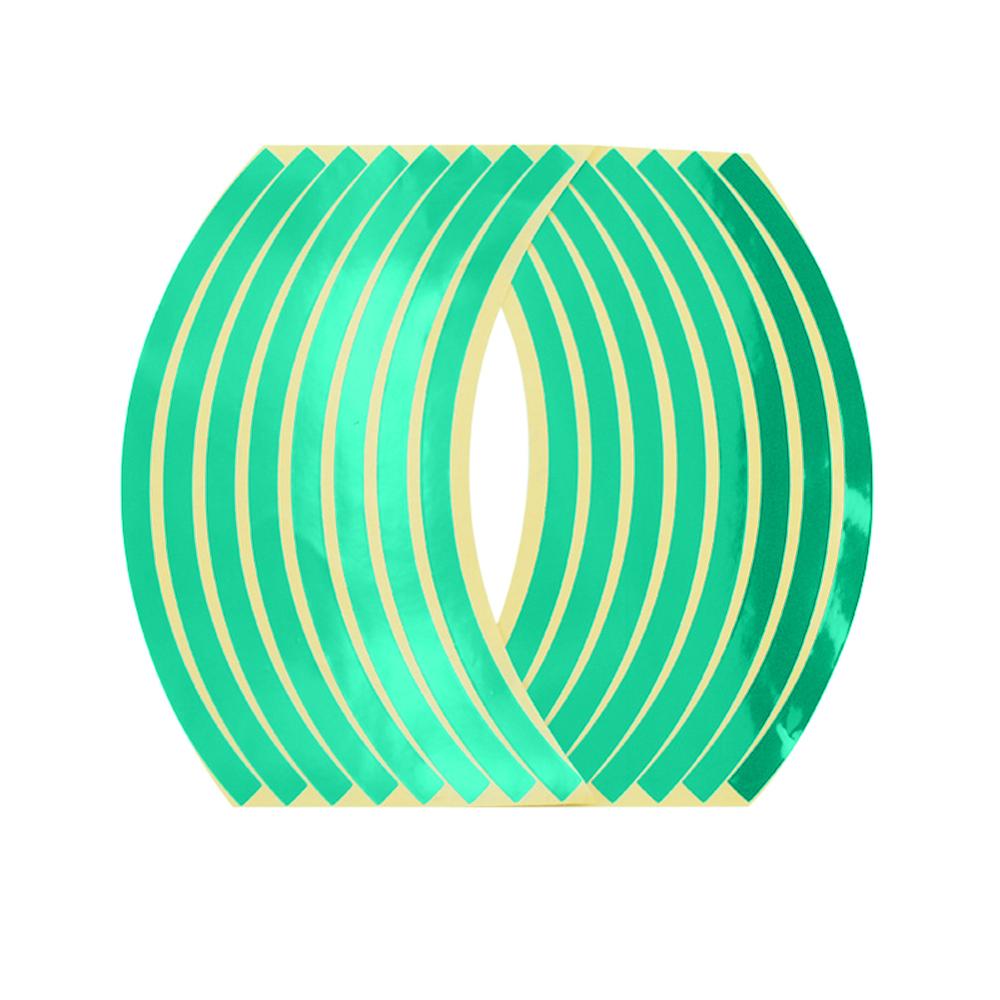 16 Pcs 10inch Universal Motorrad Felge Reflektierende Aufkleber Moto Fahrrad Aufkleber Verkehrs Sicherheit Reflektierende Motorrad Aufkleber: green