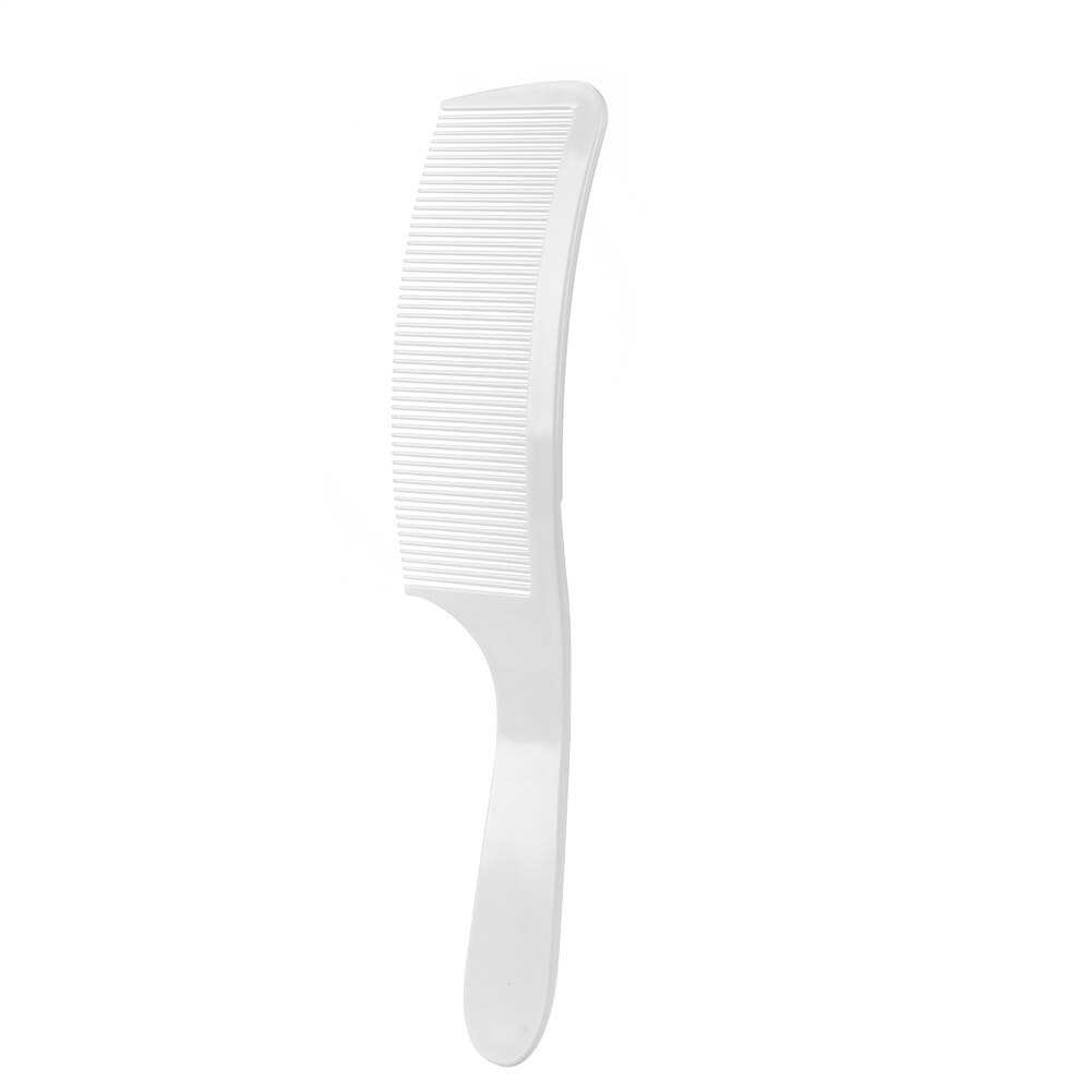 Black Curved Shaver Hair Clipper Cutting Comb Barber Flat Top Comb Anti-static Salon Cutting Comb Hairdressing Brush: White