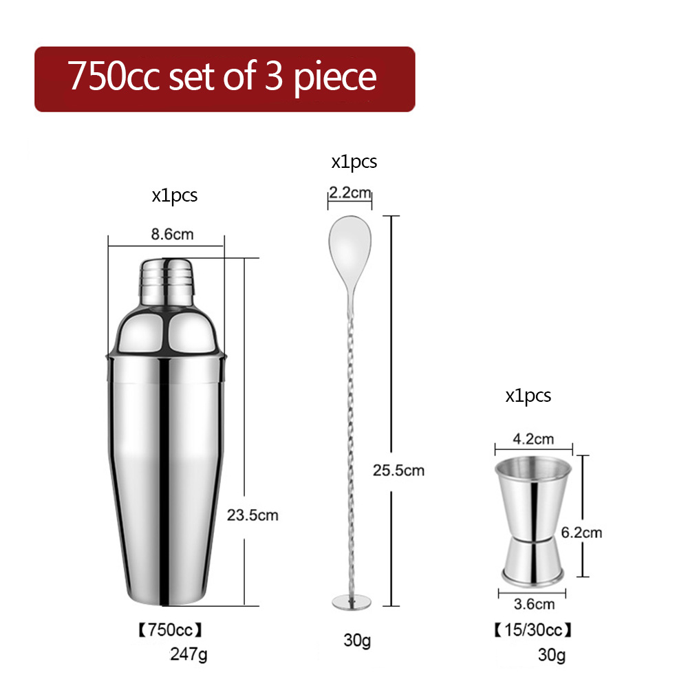 Stainless Steel Cocktail Shaker Bartender Kit Bar Drink Tools Barware Accessories for Home Bars and Party Events: 4 / 201 stainless steel
