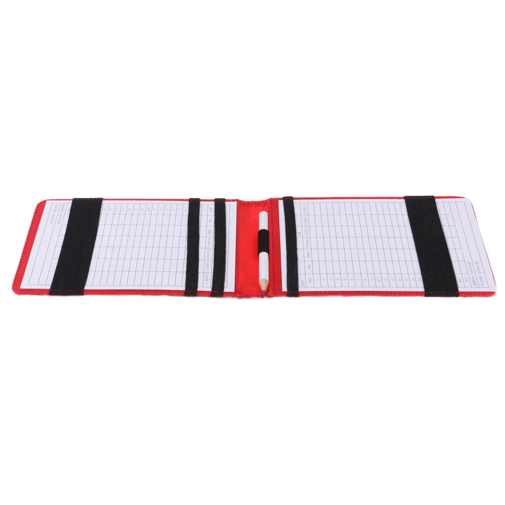Premium Golf Score Book Golf Score Counter Booklet Keeper Holder with Score Card Pencil: Camouflage Red