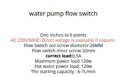 HT120 Thread G3/4 Automatic Water Flow Sensor switch: 1inch to 6 points
