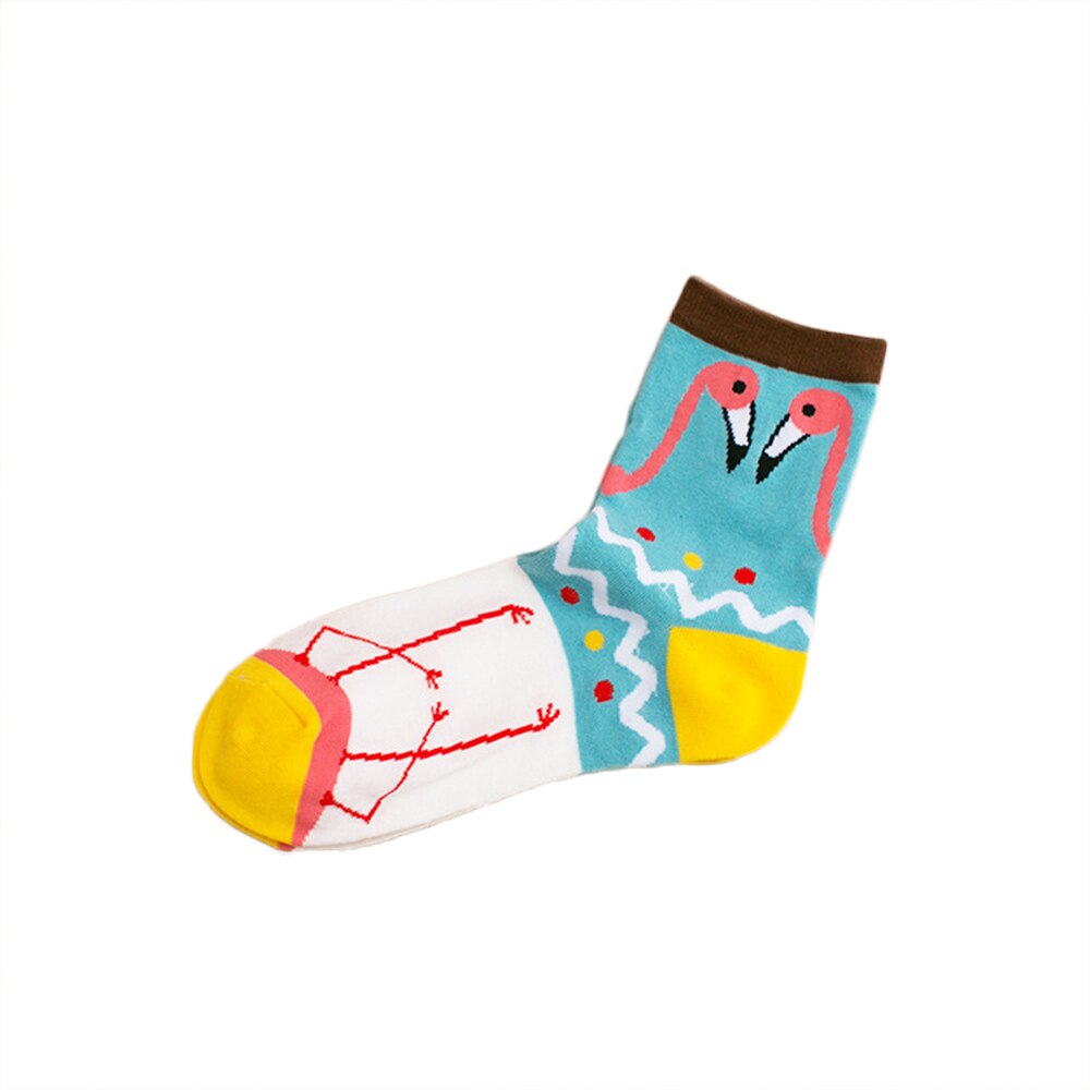 1 Par Mulheres Moda Flamingo Série Novidade Crew Socks Macio Quente E Confortável: Small dot