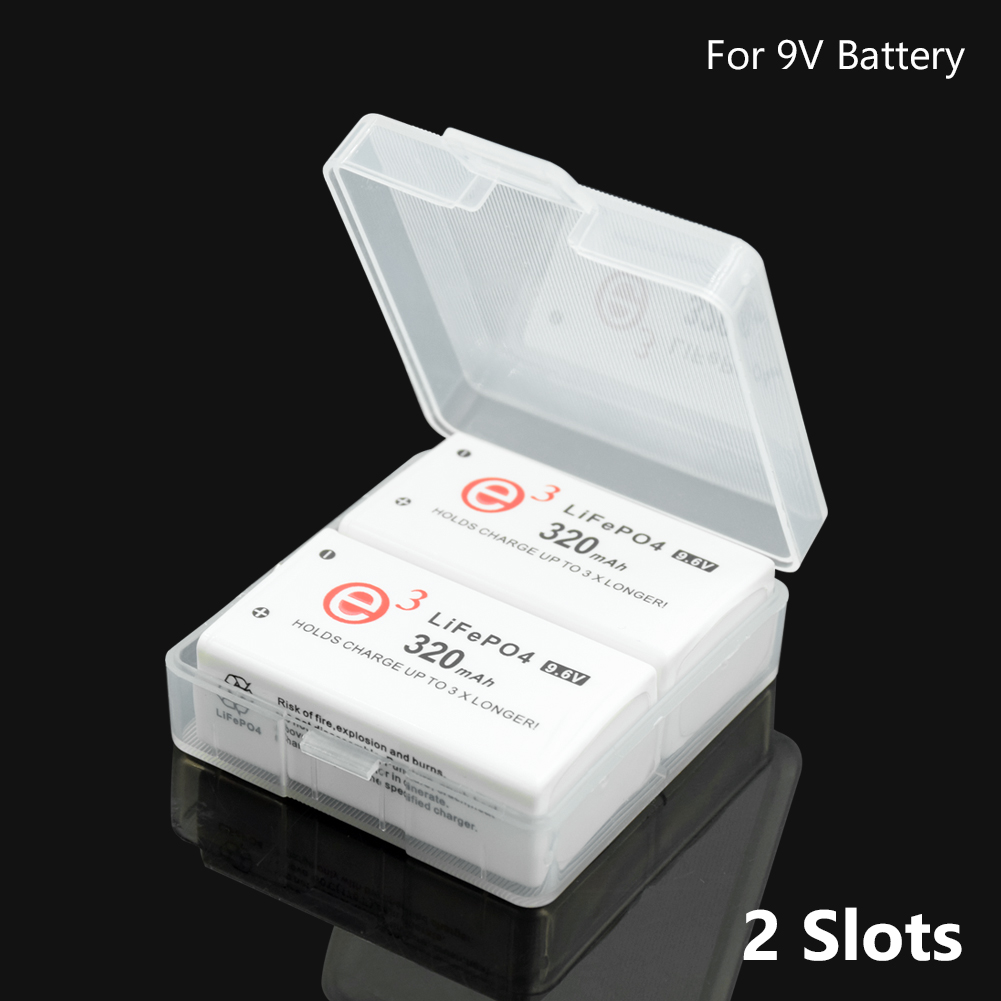 Duurzaam Plastic 9V 6F22 Batterij Gevallen Dozen Voor 1/2 Stuks 9V 6F22 Batterij Batterij Organizer Bescherming houder