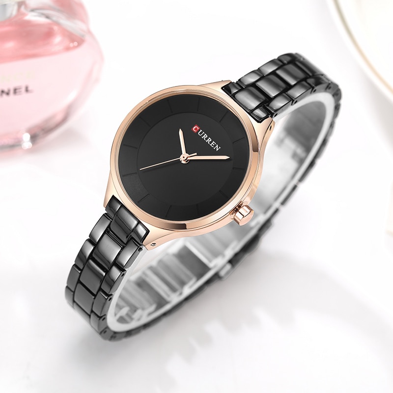 Curren Top Brand Dames Horloges Roestvrij Stalen Band Quartz Vrouwelijke Horloge Dames Klok Relogio Feminino