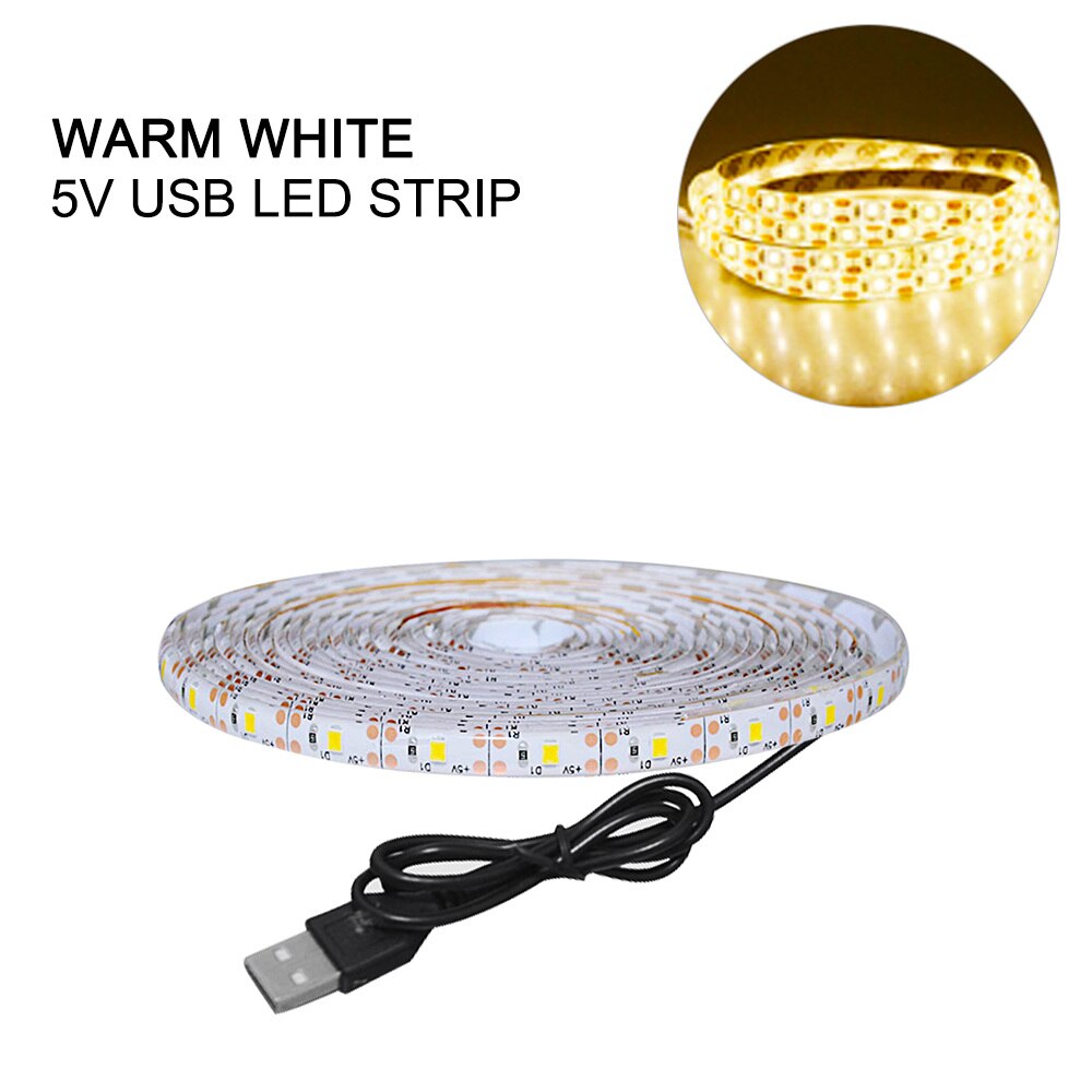 1-3M PIR Motion Sensor Nachtlampje 5V 2835 SMD Flexibele LED Strip Usb-poort Trappen Keuken light Kast TV Backlight Verlichting: USB Port warm white / 3m