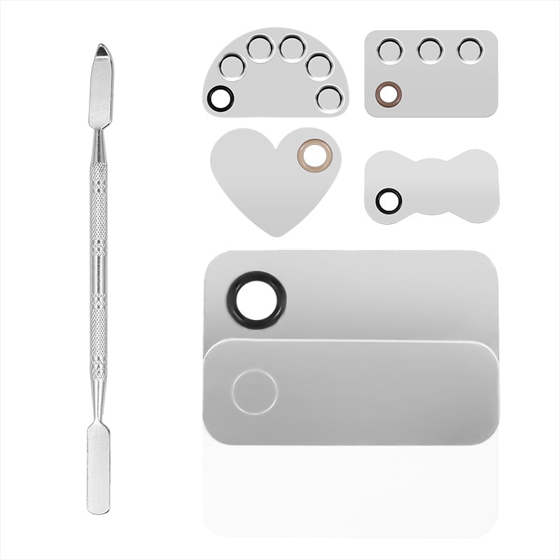 1Pcs Rvs Aquarel Verf Palet Lade Mengstaaf Spatel Set Voor Nail Art Schoolbenodigdheden Olieverf Make-Up gereedschap