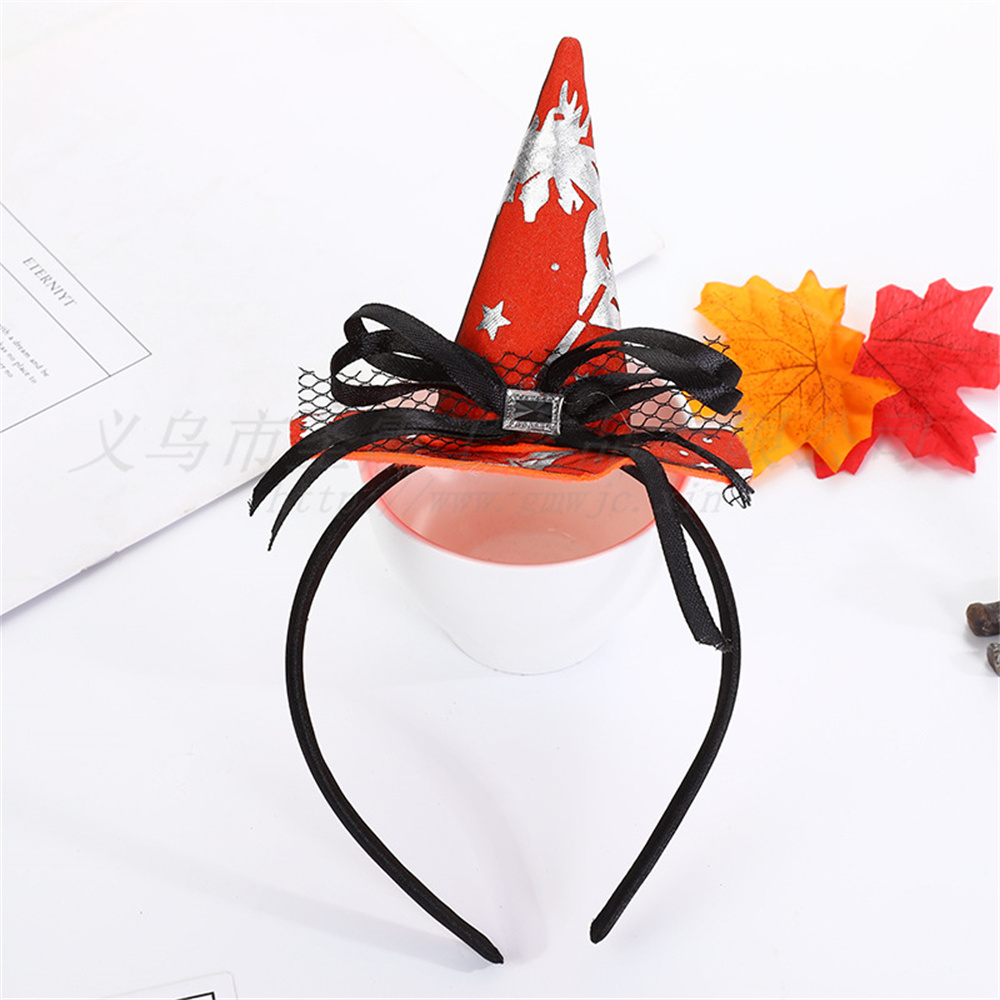 Mini sombrero de bruja puntiagudo, diademas con forma de Calavera, telaraña, calabaza, aros para el cabello para niños y niñas, diademas de Halloween, decoración de Cosplay