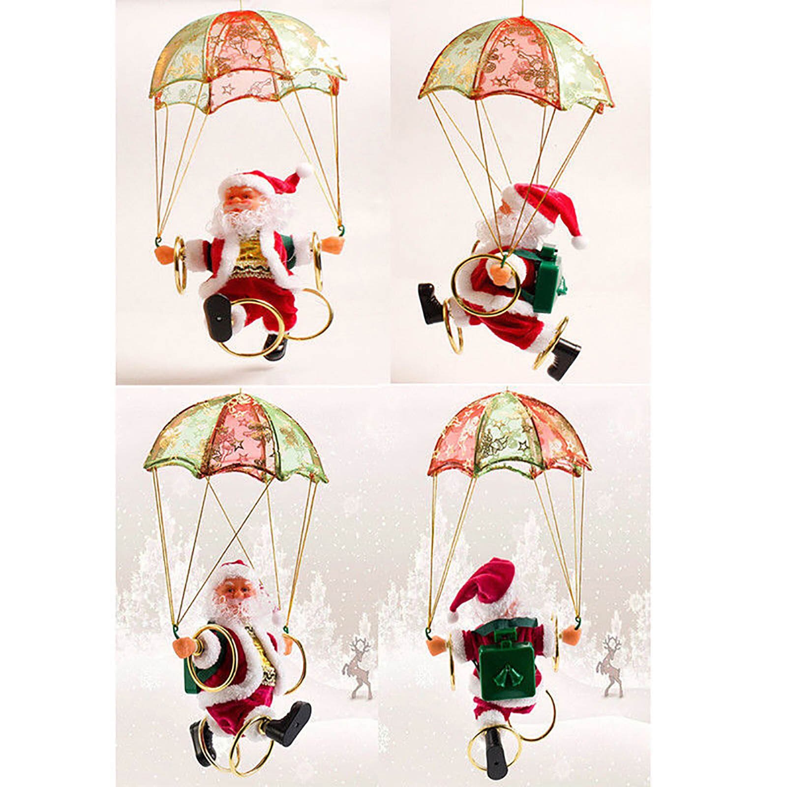 Electric Christmas Toys Parachute Santa Claus Toys For Children Intresting Christmas Air Spinning Toy F Fast Ship