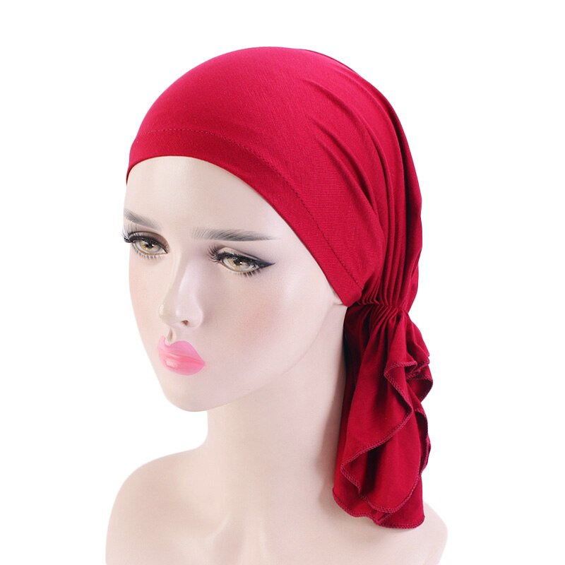 Foulard en bambou et coton pour femmes musulmanes, Bonnet de chimio, accessoires pour cheveux, bandana anticancer, couvre-chef, chapeau de Pirate