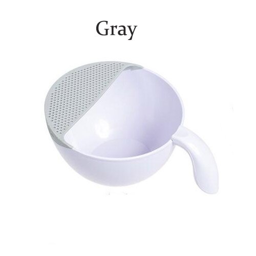Kitchen Panning Basket ABS Anti-Slip Water Drainer Fruit Basket Wash Rice Sieve With Handle Kitchen Cleaning Tools 30*24*14cm: Gray / S