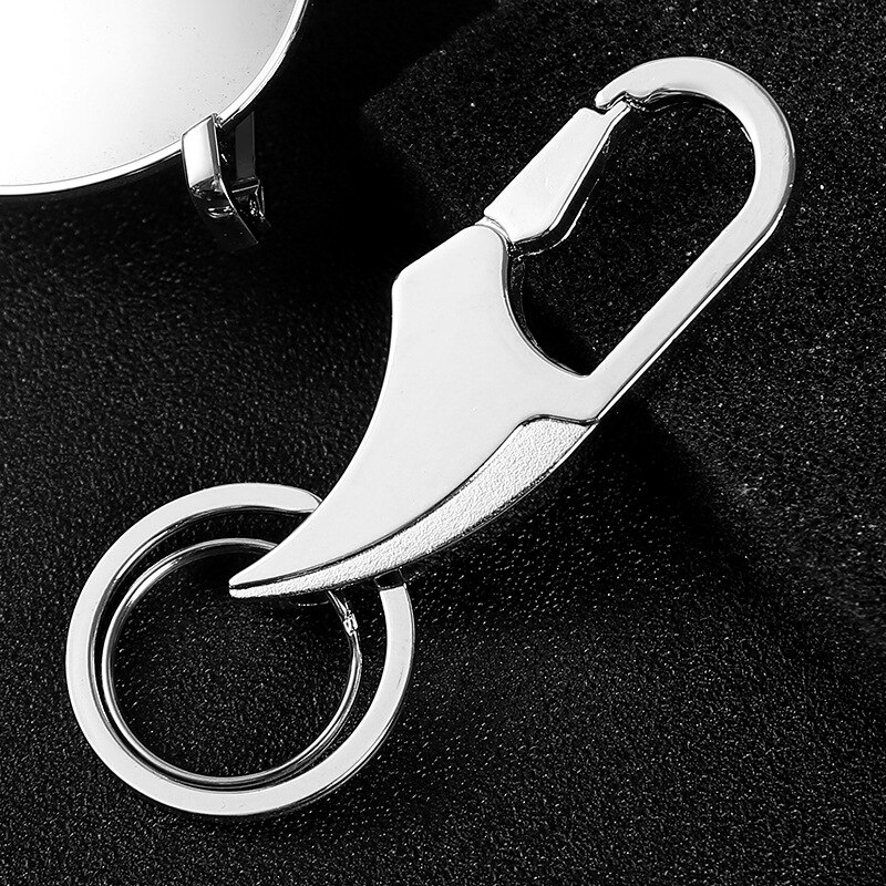 Plating sleutels houder styling sleutelhanger delicate sleutelhanger metalen sleutelhanger eenvoudige zakelijke sleutelhangers: Zilver