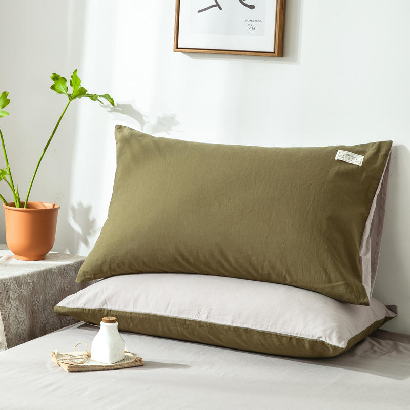 1PC 100% coton jaune taie d'oreiller couverture 48cm * 74cm taie d'oreiller décoratif literie chambre à coucher usage domestique différentes couleurs des deux côtés: junlvqianhui