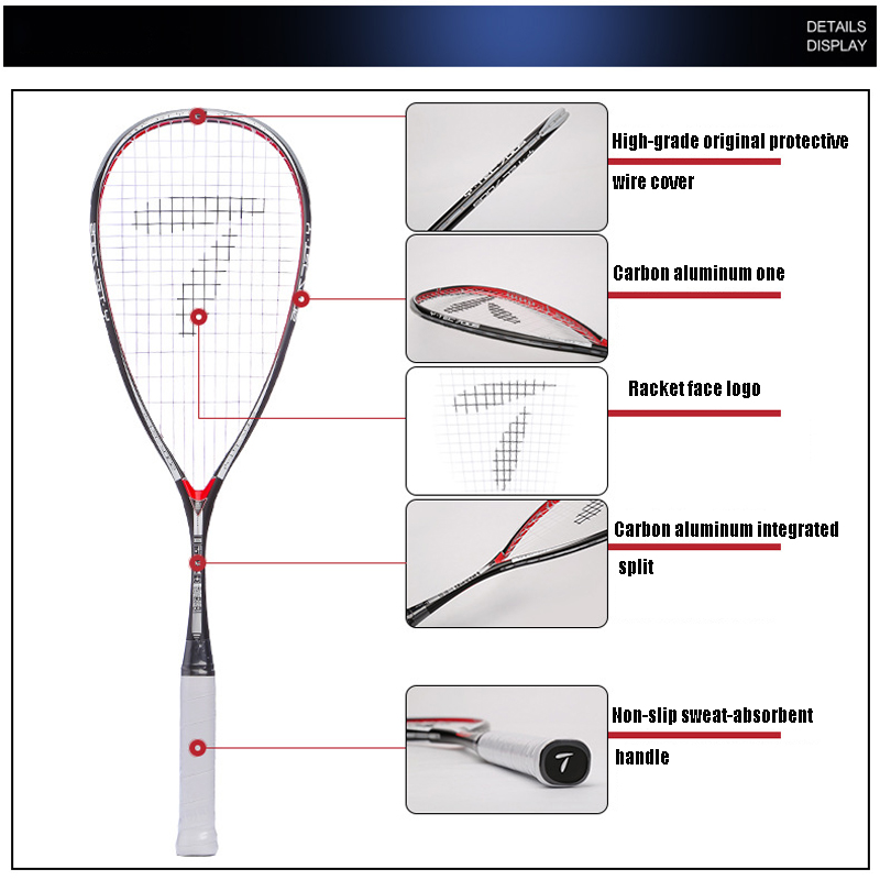 Squash Racket Racquet Carbon Aluminum Alloy For Squash Sport Training Beginner With Racket Bag -40