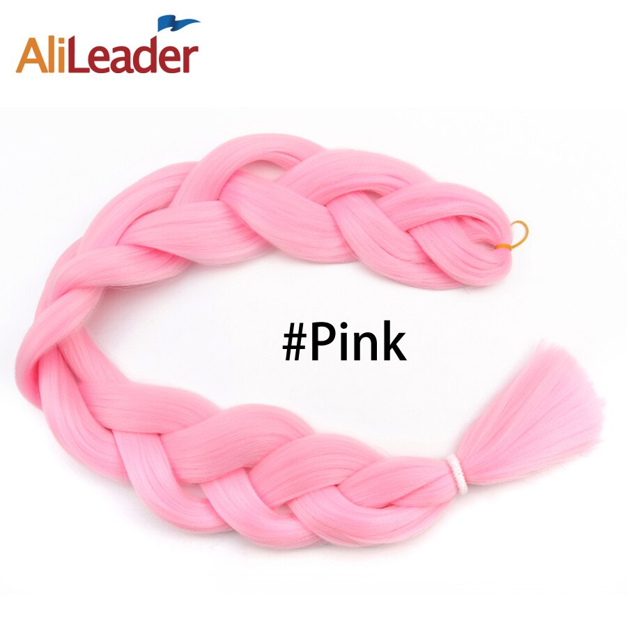 Leeons Jumbo Braid Hair Hair Extension 165g Rainbow Hair Braiding White Braiding Hair Colors Silver Box Braid Hair: pink