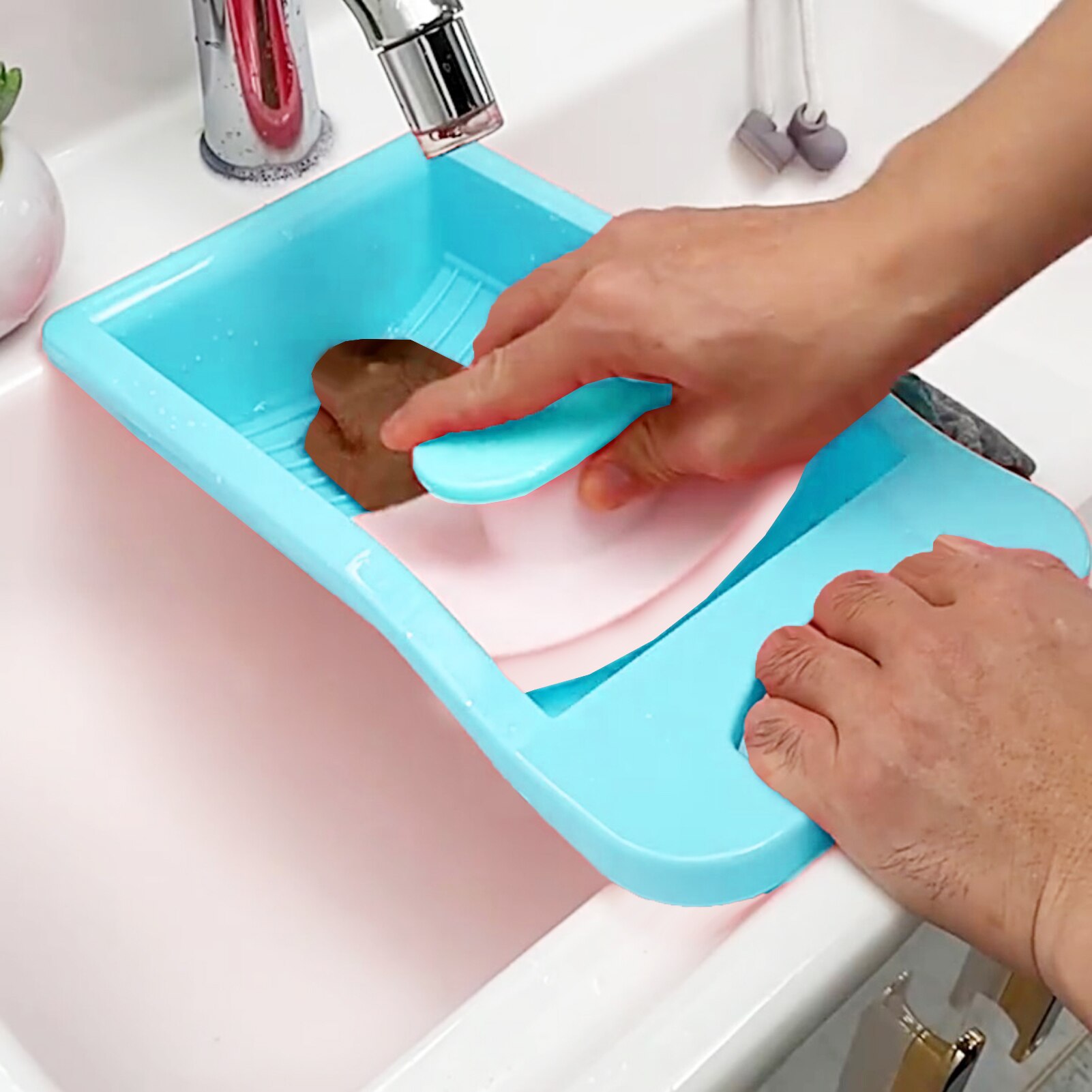 Mini Washboard Non-slip Household Clothes Washing Board Dormitory Washing Socks Underwear Lazy Artifact