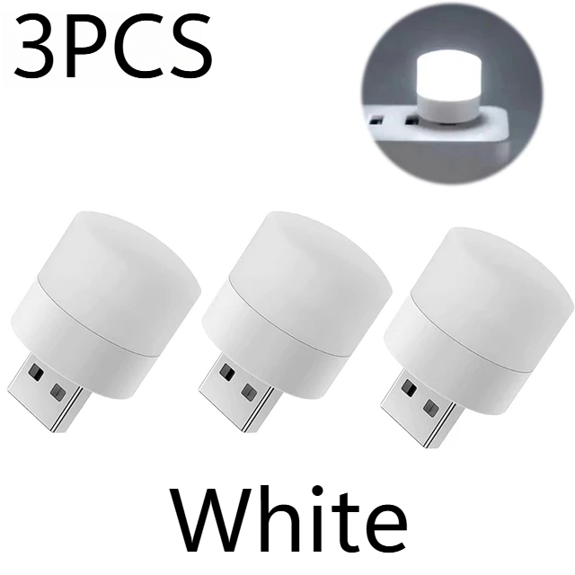 1/10Pcs Mini USB Night Light Eye Protection Book Reading Light USB Plug Computer Mobile Power Charging LED Night Lamp Warm White: Blue