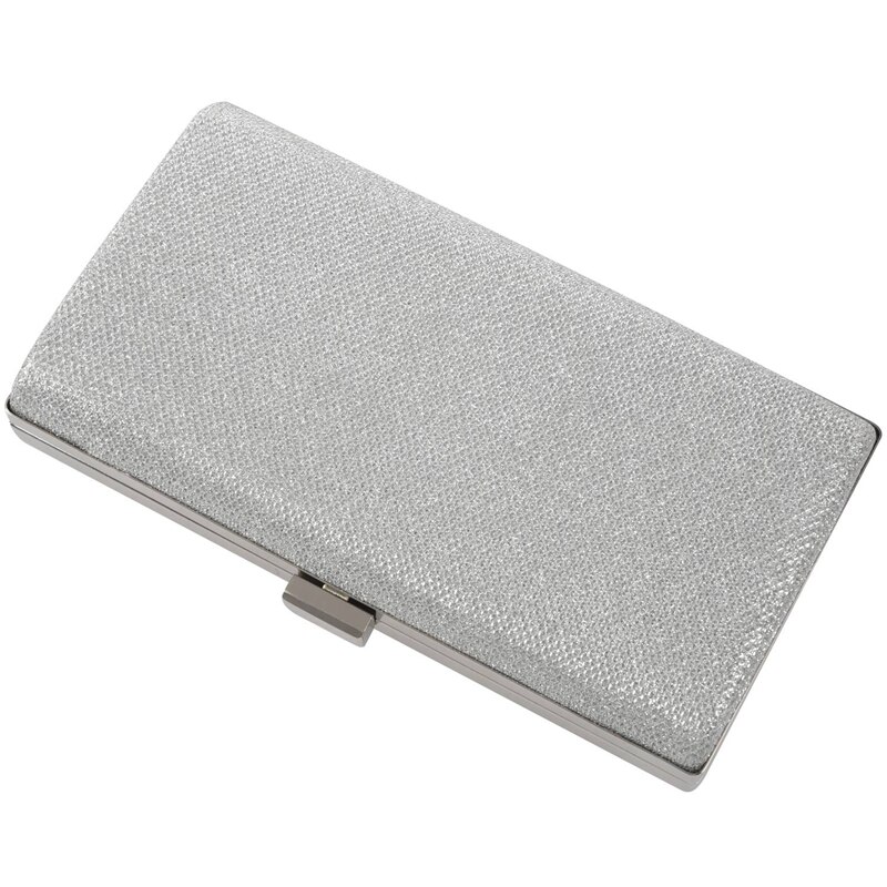 Kvinna kvällsväska kvinnor diamant strass clutch kristall dag clutch fyrkantig form hårt skal, silver