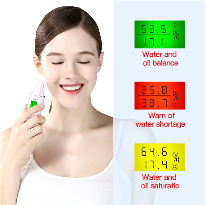 Skin Detector Facial Moisture Tester Detector Analyzer Monitor Digital LCD Display Personal Facial Skin Care Moisture Analyzer