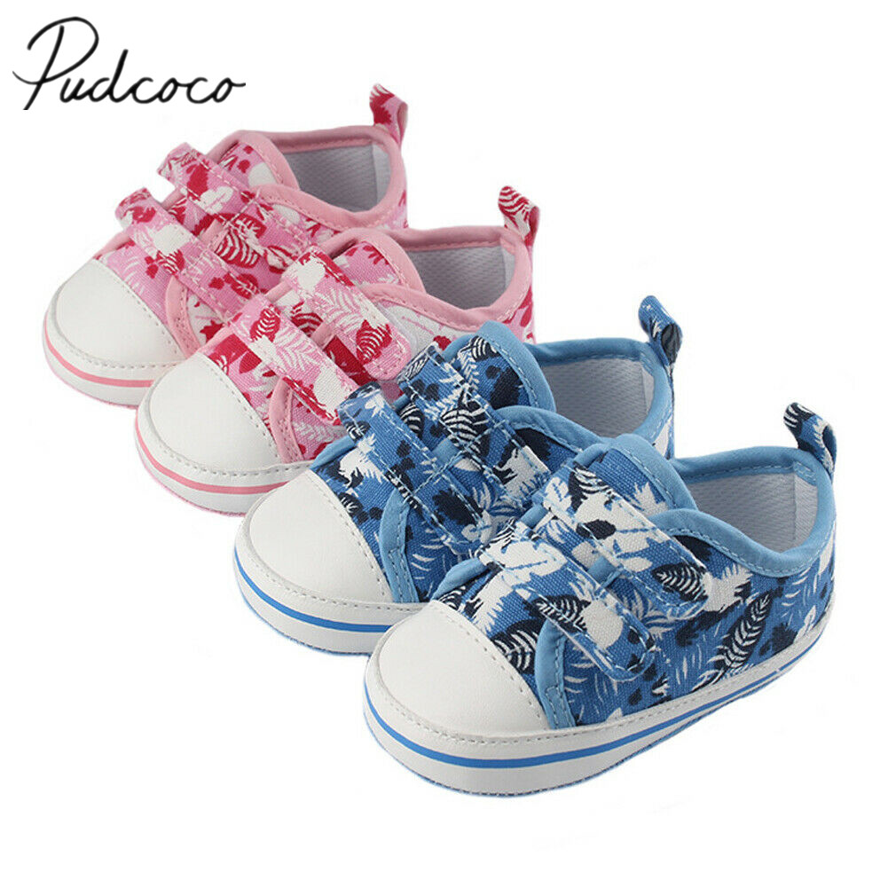 Baby sommer tøj spædbarn nyfødte baby drenge piger søde lærred afslappede sko print prewalker træner sko første vandrere