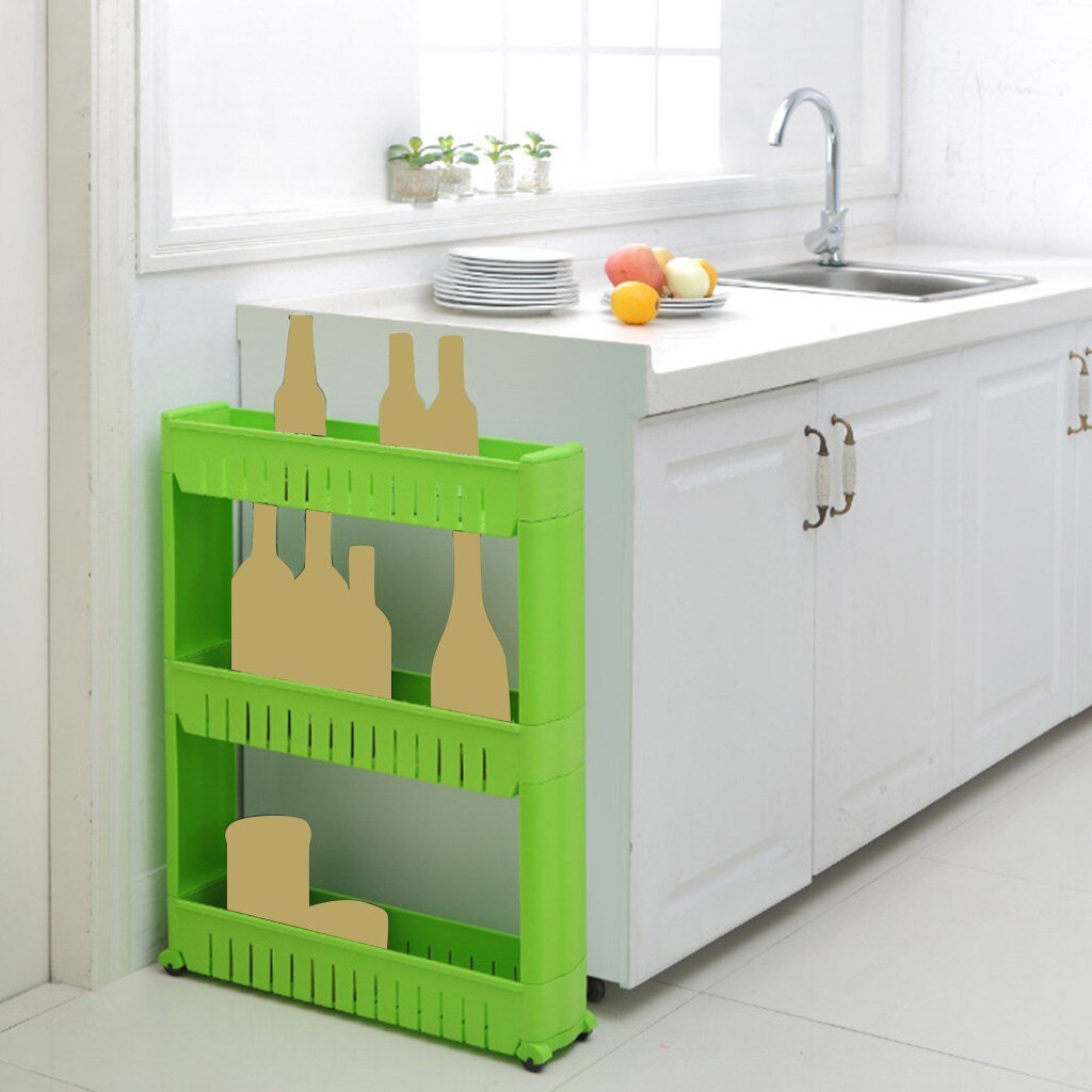 Kitchen Storage Rack For Goods Plastic Clip Rack Storage Rack Refrigerator Kitchen Gaps Rack Bathroom Rack #YL10