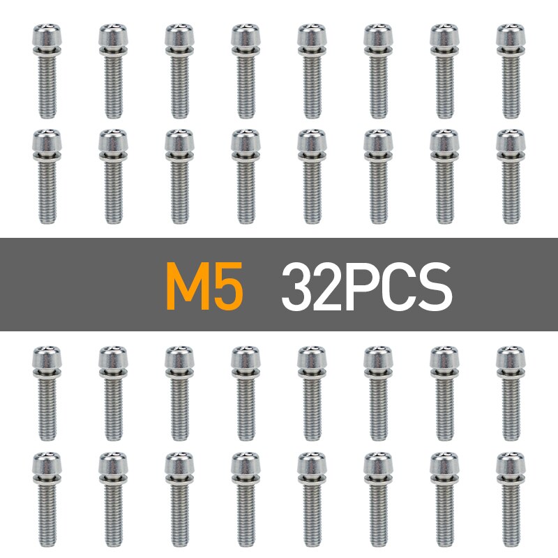 4/8/16Pcs Fiets Stuurpen Schroef M5 * 20 / M6 * 20 Fiets Stuur Schroef aluminium Bout Fixed Gear Mtb Fiets Accessoires: 32pcs m5