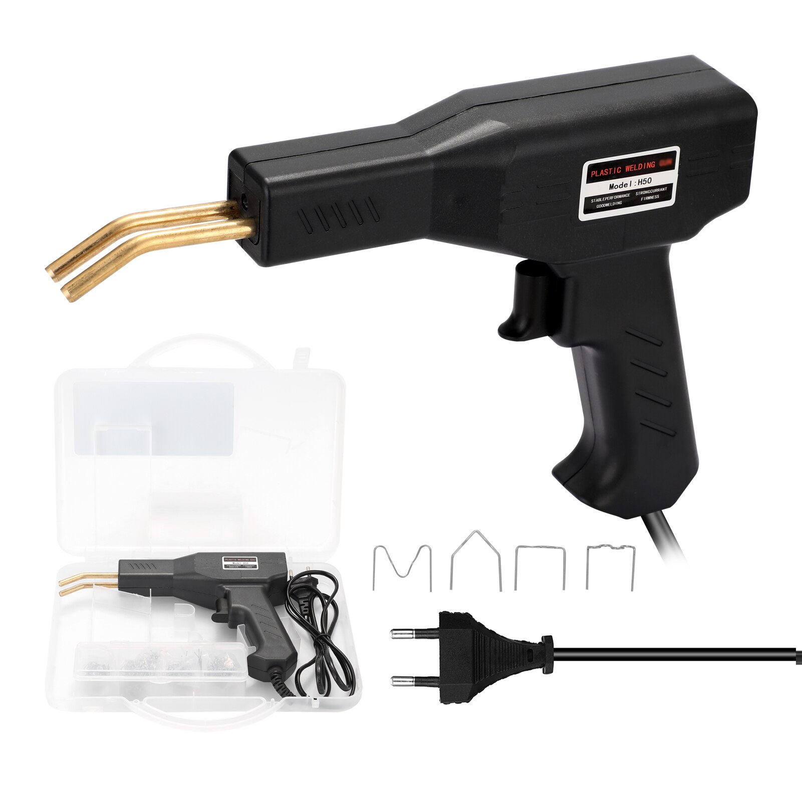 Máquina de soldar plástico, pistola e acessórios de soldar plástico, para recuperação de para-choques e reparos de peças plásticas: EU Plug
