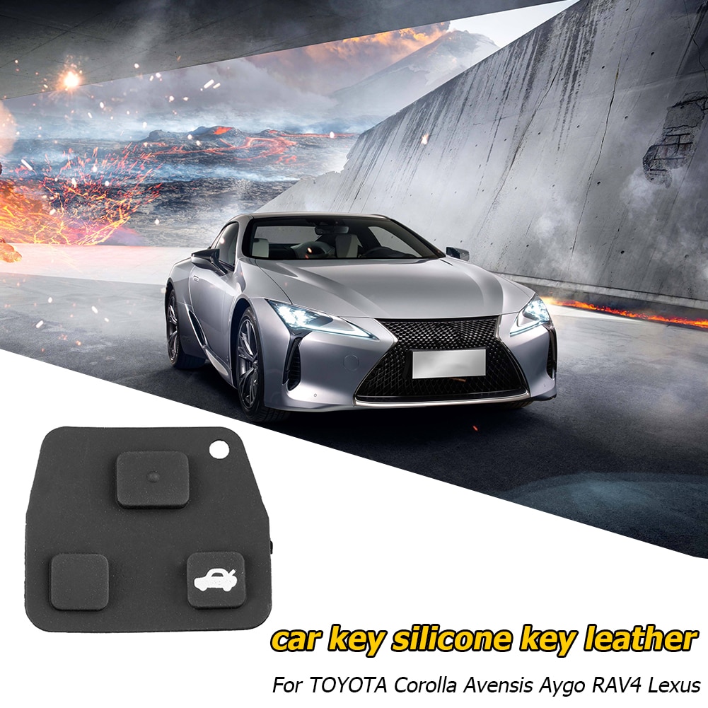 Rubber Button Pad Lightness Portability No Space Occupy for TOYOTA Corolla Avensis RAV4 Lexus Remote Car Key Shell