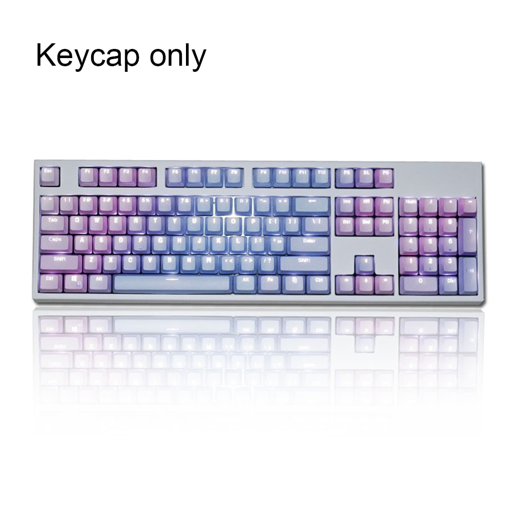 PBT Double Shot Keycap Set - Dyesub - Rainbow Color - Decorative Office Gaming Mechanical Keyboard