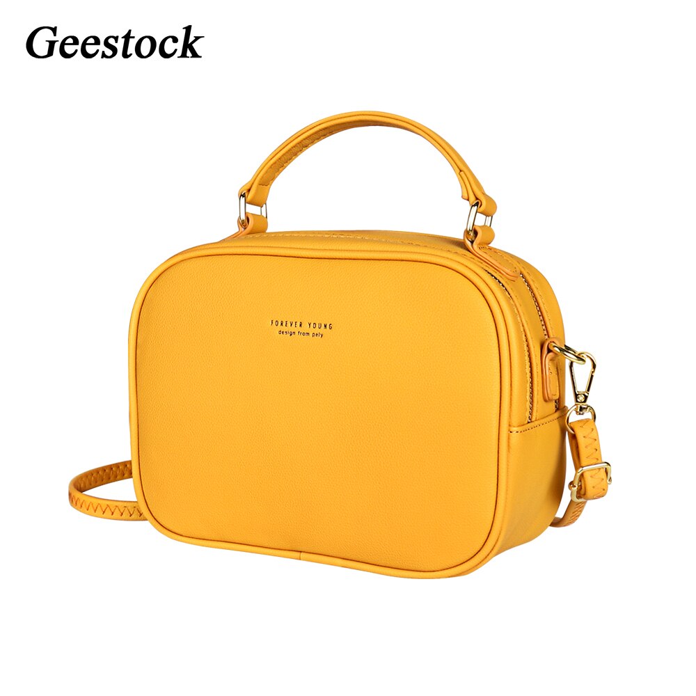 Geestock vintage crossbody sacos de moda feminina ombro mensageiro saco de couro do plutônio bolso telefone celular para senhoras bolsas: Yellow