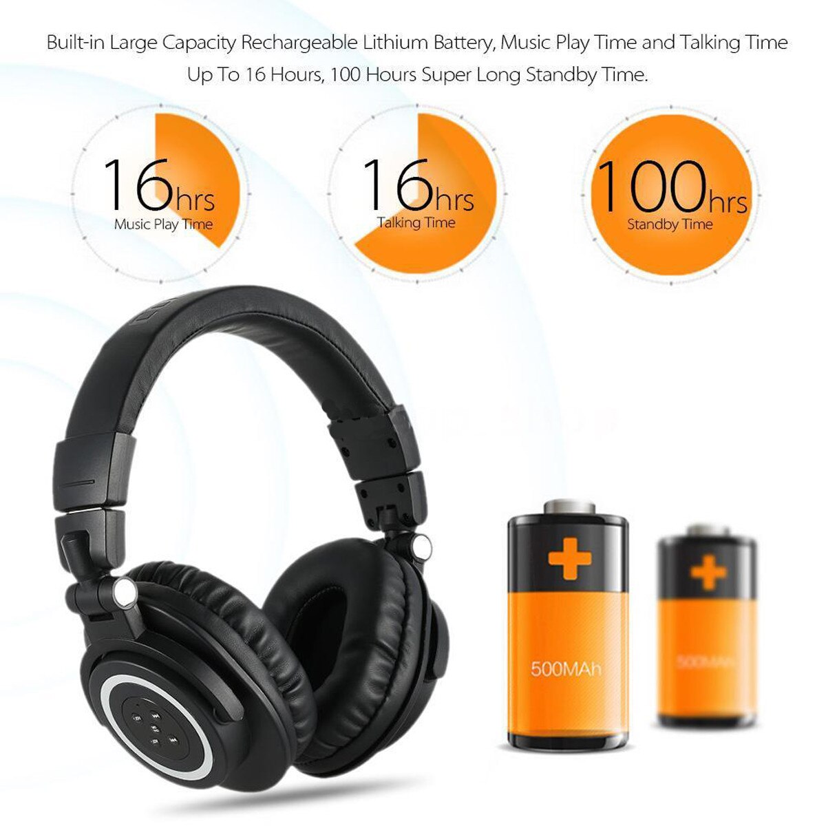 Wireless bluetooth 4.0 Headphones Foldable Noise Cancelling Bass Stereo Sound Headset Built-in Mic for PC Phone