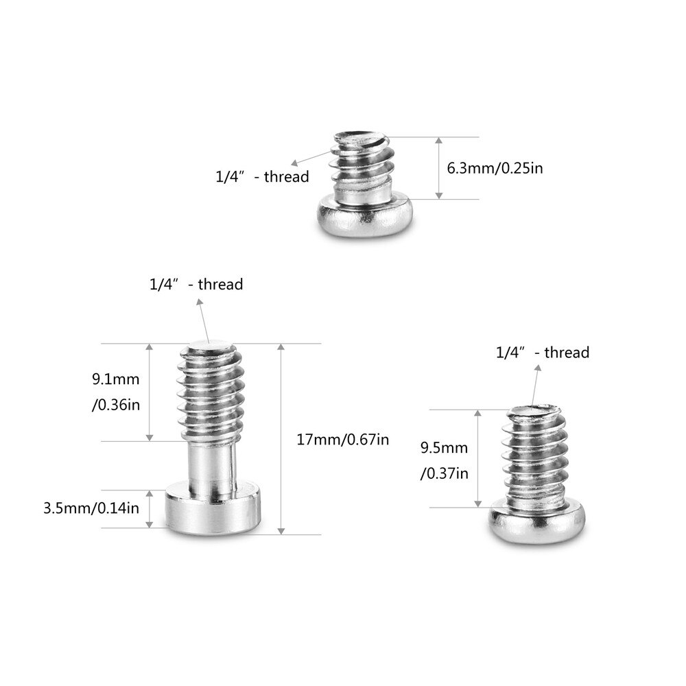 Smallrig conjunto de parafuso para câmera, parafuso sextavado com 1/4 unidades para câmera acessório de substituição-1713