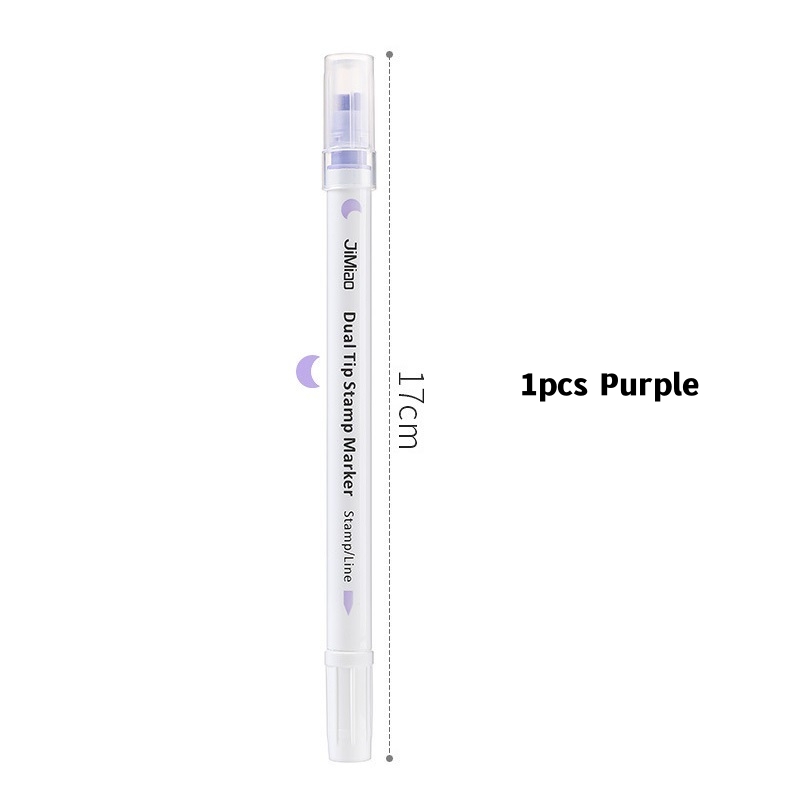1/6pcs Dual Tips Stamp Marker Pen Set Color Line Highlighter Spot Liner for Drawing Paint Art Office School F7277: Yellow