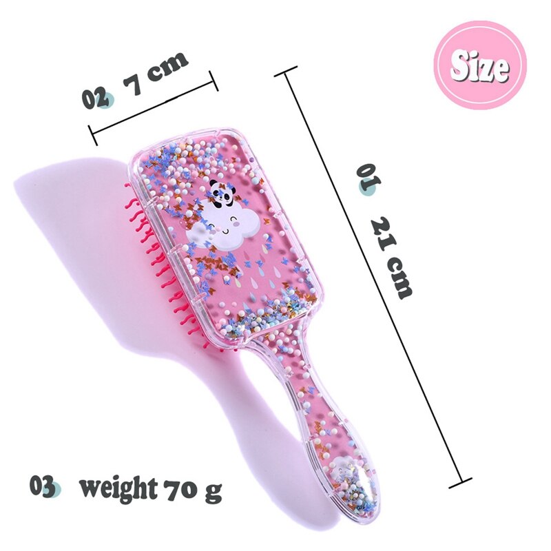 Cartoon Rainbow Unicorn Panda Hair Brush Air Cushion Comb Transparent Massage Hair Comb Plastic Detangling Hair Brush For Girls