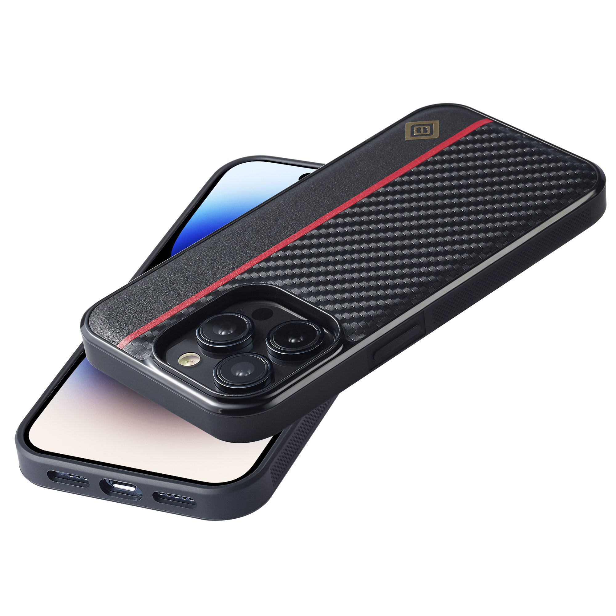 Étui en cuir PU en Fiber de carbone pour iPhone 14 15 16 Pro Max 16E 13 11 12 XR XS 8 7 Plus SE Protection Antiski couverture de téléphone d'affaires