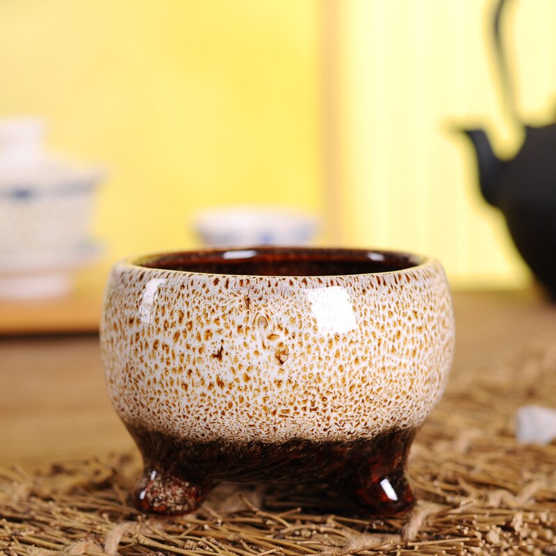 Keramiske grønne saftige blomsterpotter keramiske ovnændrede saftige planter blomsterpottehåndværk: Hvid