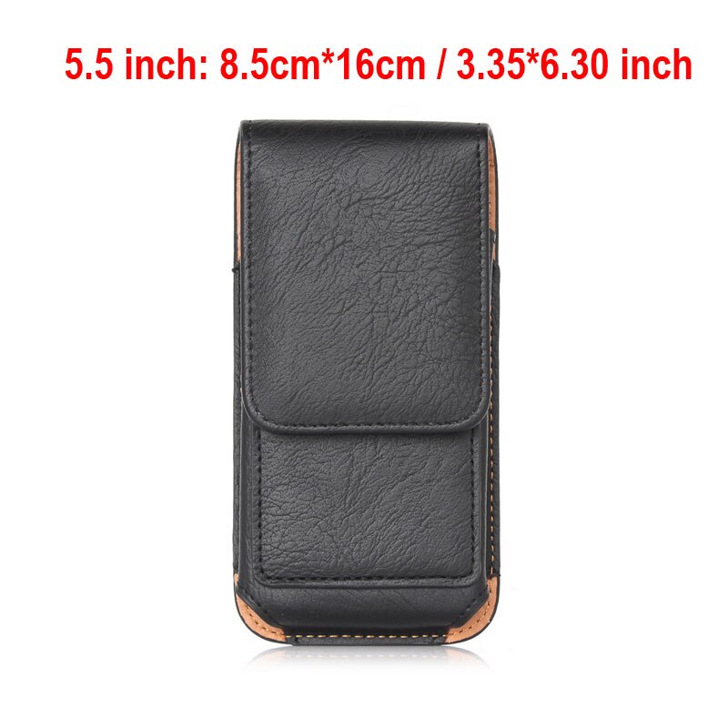 Yiang heuptas heren pu leer litchi patroon 360 flip mobiele telefoon tas heuptas retro riemclip tas leren riemtas zwart: 5.5 inch zwart