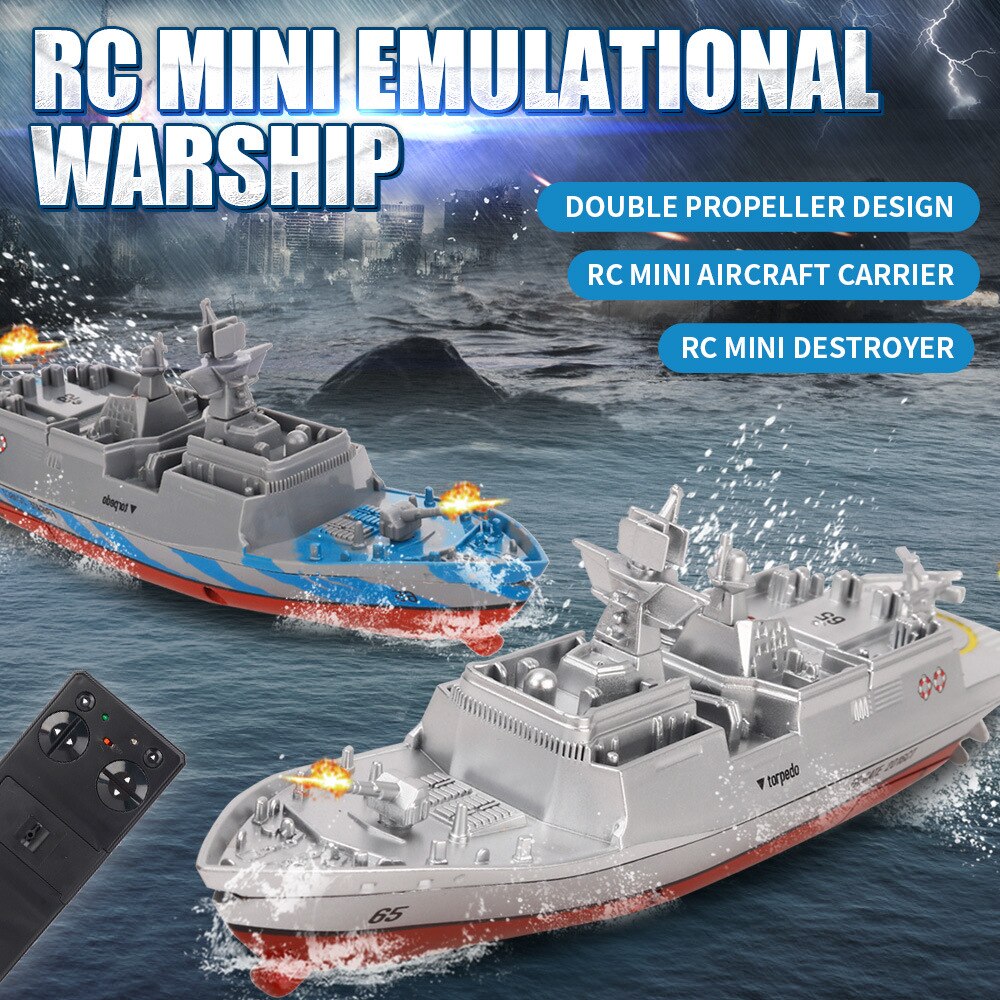 Alle retninger navigere simulation rc krigsskib dual blade strøm fra vand vandtæt elektrisk 2.4g fjernbetjening båd model