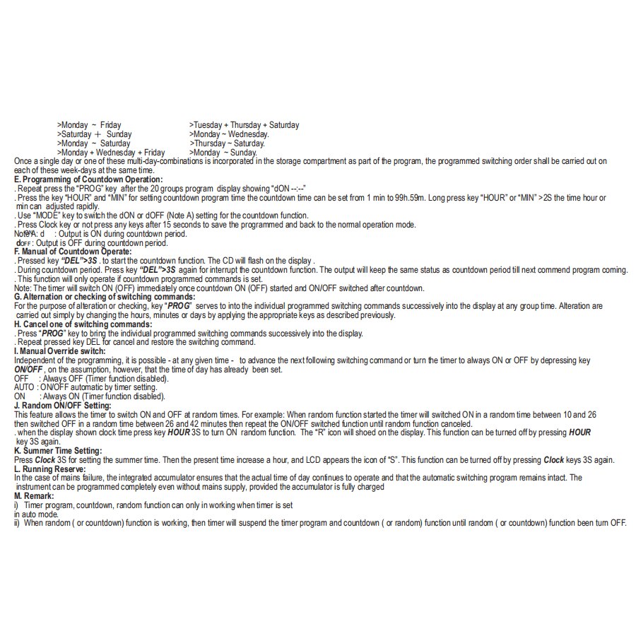 SINOTIMER Italy Plug Indoor Digital Weekly Programmable Electrical Wall Plug-in Power Socket Timer Switch Outlet Time Clock 220V