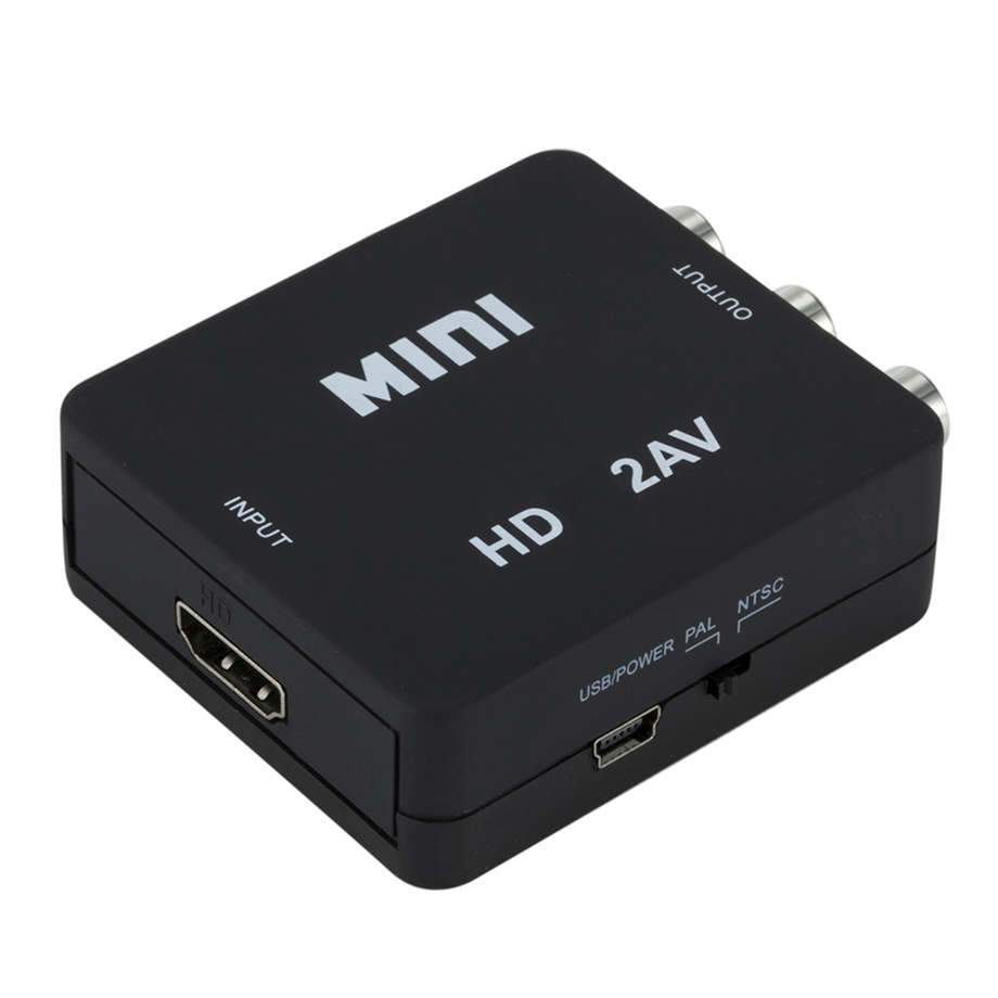 Full hd 1080p hdmi-compatível com rca av composto adaptador conversor hdmi2av/av2hdmi cabo de áudio e vídeo cvbs av adaptador com cabo