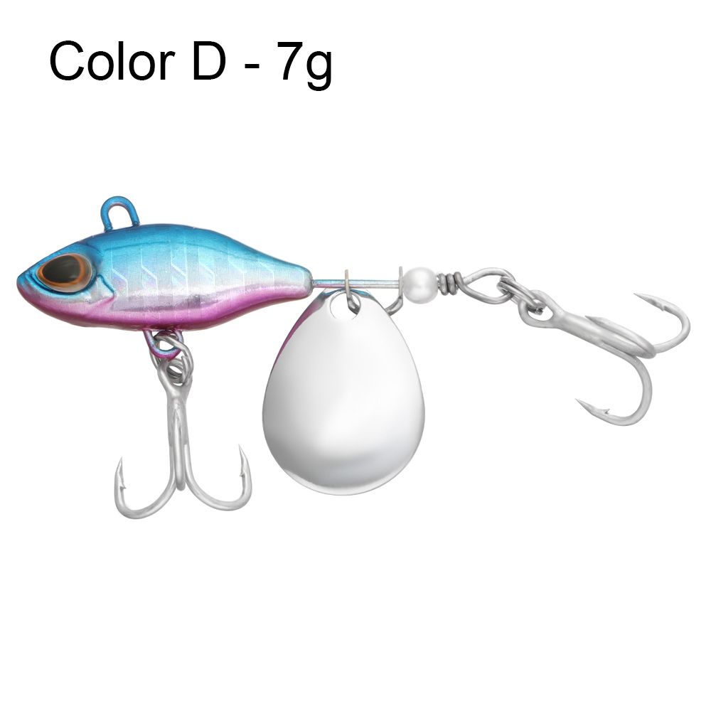 1PC 44mm/13.6g Metal Mini VIB łyżka Spin cekiny przynęta Tackle Pin twarda przynęta Crankbait wibracje Spinner tonący przynęty: Color D -7g