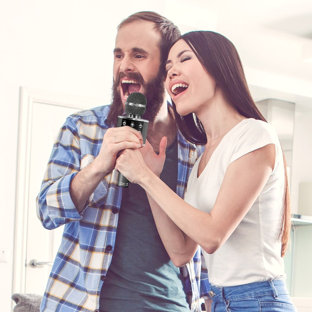 Bluetooth Wireless Microphone USB Handheld Karaoke Mic Speaker KTV Music Player Singing Recorder Microphone