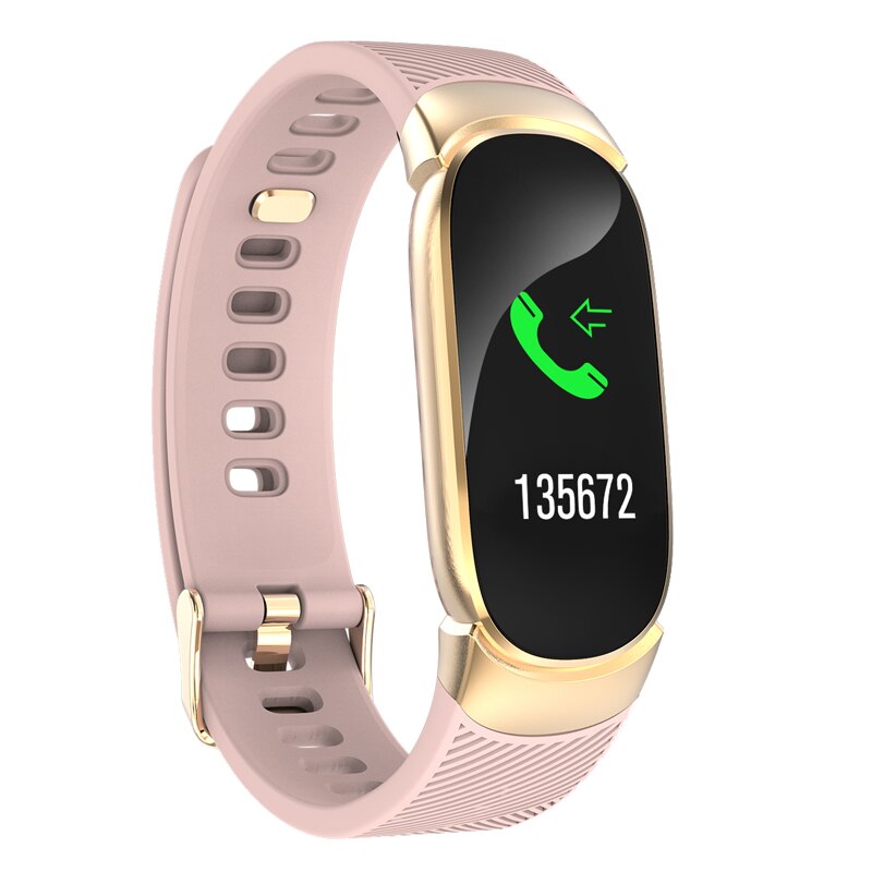 Smart Fitness Bracelet With Pressure Measurement Heart Rate Tracker Blood Waterproof Watch Smart Bracelet Women Activity Tracker: pink