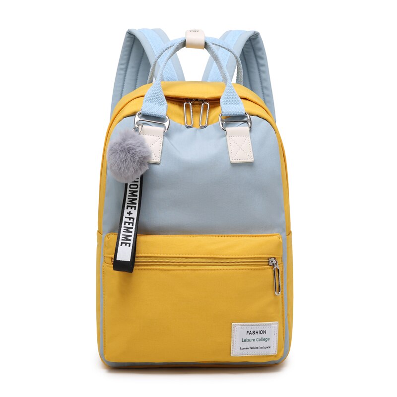 Julyccino Waterdichte Nylon Rugzak Voor Vrouwen School Schoudertas Rugzak Voor Tienermeisjes Vrouwelijke Reizen Rugzakken Mochila: Green yellow