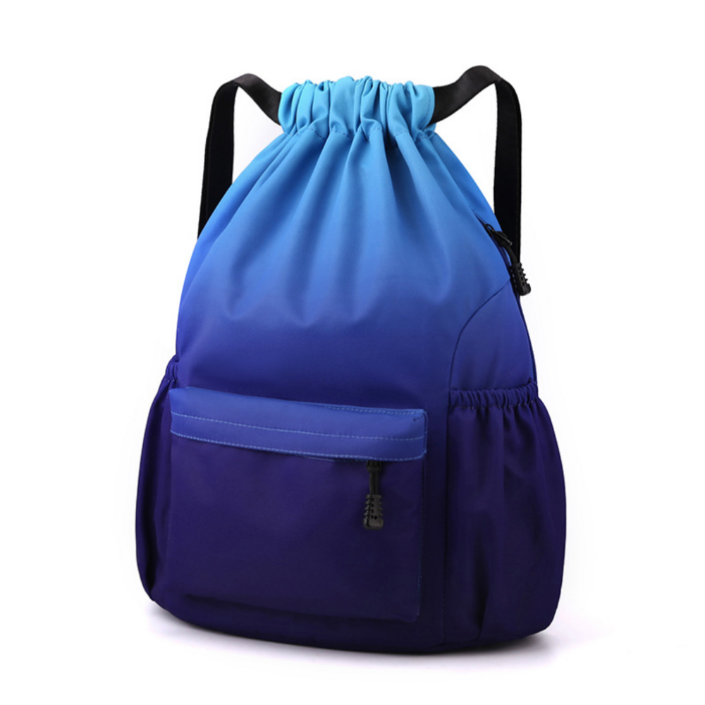 Drawstring Backpack Water Resistant Sports Gym Bag Drawstring Bags Swim Backpack for Men Women: 16 inches / Blue