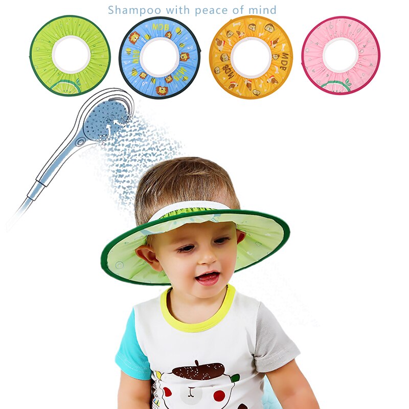 Wassen Haar Schild Caps Baby Hoed Zacht En Veilig Peuter Kids Shampoo Zwemmen Leuke Verstelbare Douche Beschermen Cap
