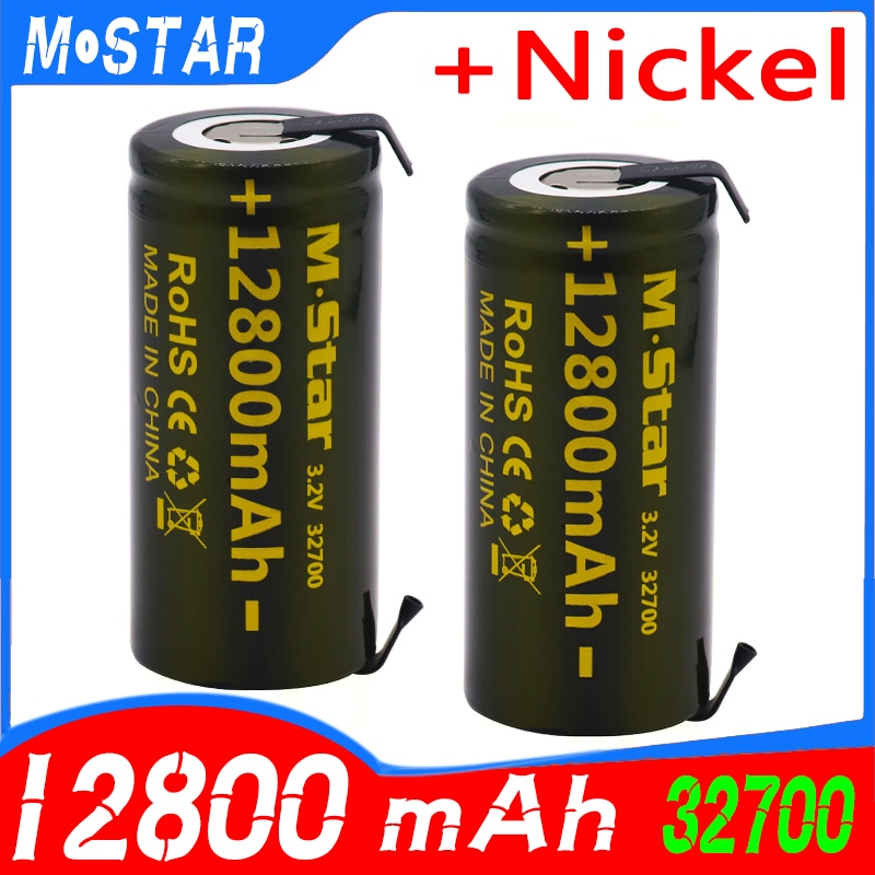 Hoge Capaciteit 3.2V 32700 12800 Mah LiFePO4 Batterij 12.8Ah 35A Continue Afvoer Maximale High Power Batterij + Nikkel lakens
